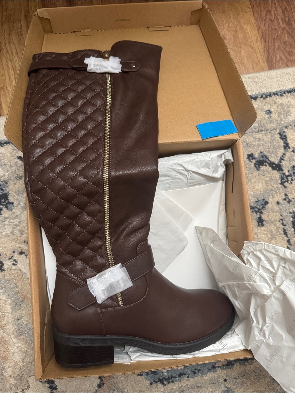 Burudani Brown Leather Riding Boots NEW